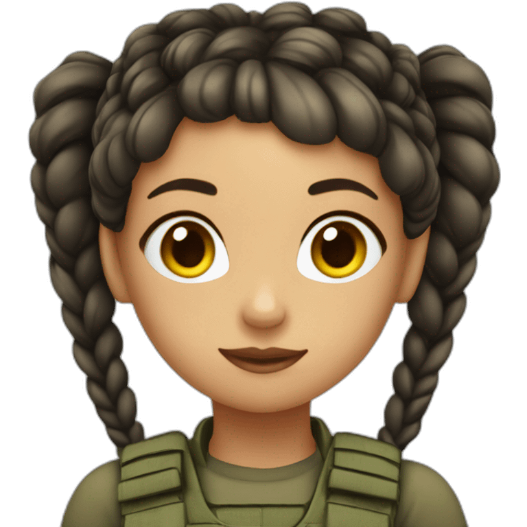 kibbi army girl with braids emoji