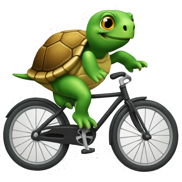 Turtle riding a bicycle emoji