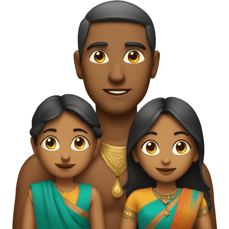 Indian two sister and one brother emoji