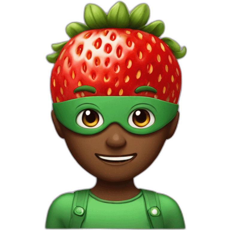 Strawberry superhero boy emoji