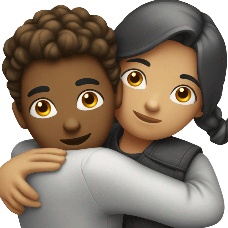 Girl hugging her boyfriend  emoji