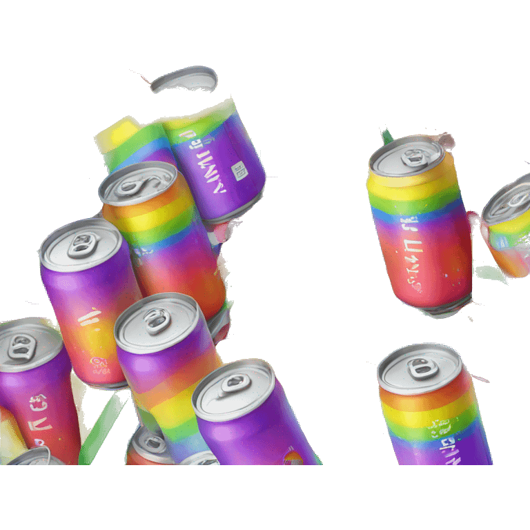 cute colorful rainbow thin energy drink can emoji