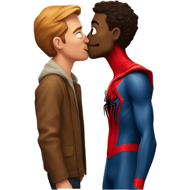 Spider-Man kissing guy emoji