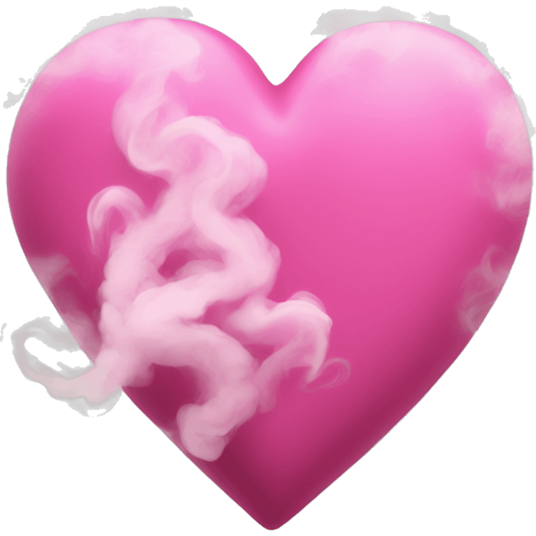 Pink heart with smoke emoji