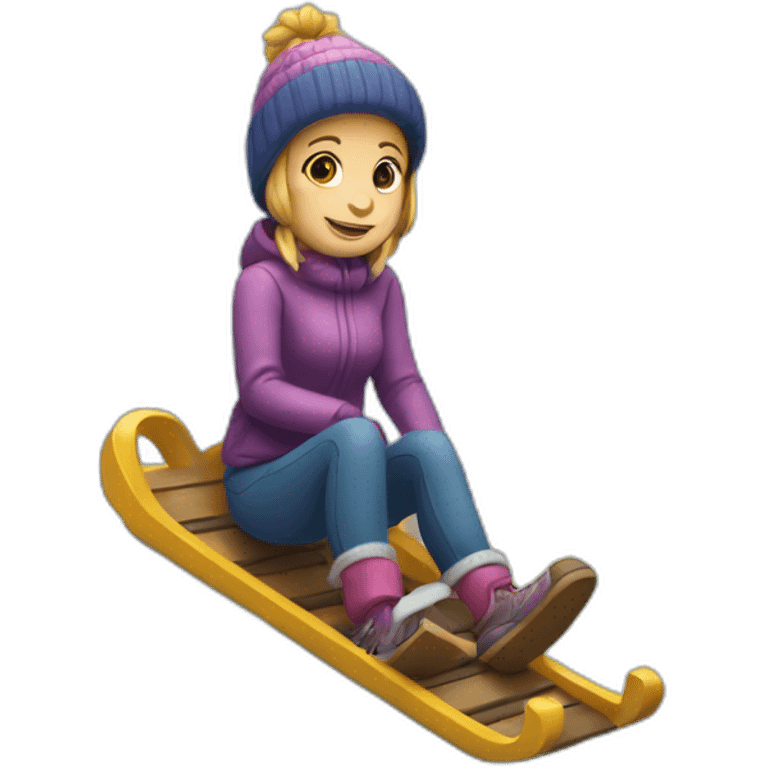 Une fille sur un toboggan emoji