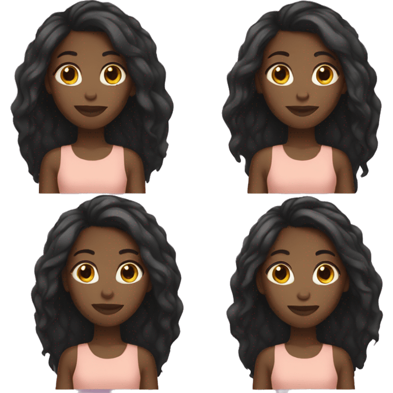 black girl with straight hair  emoji