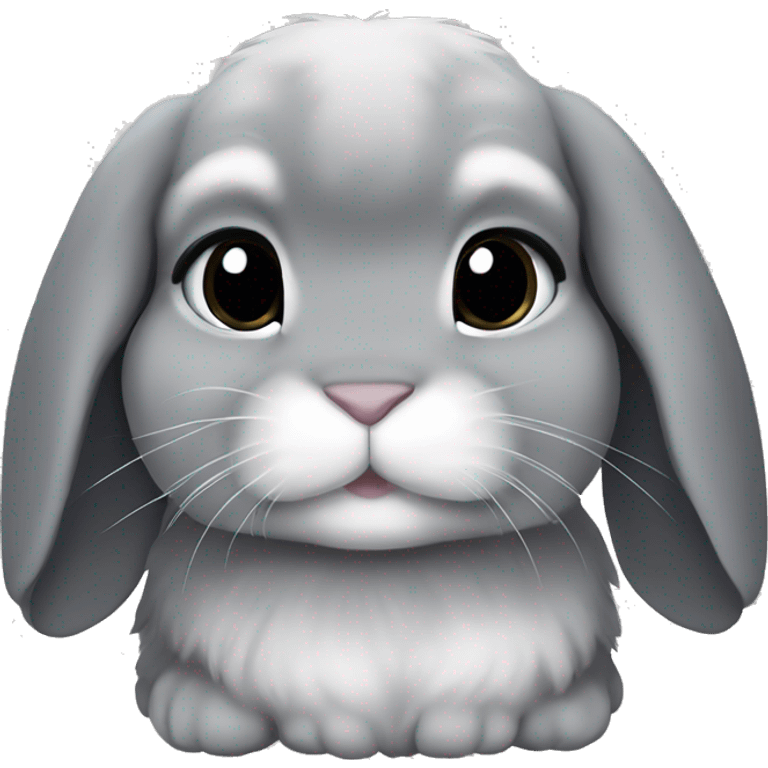 Grey holland lop bunny emoji