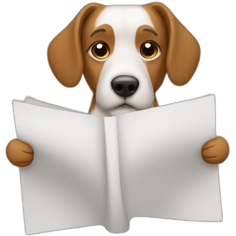 Dog-reading-a-paper emoji