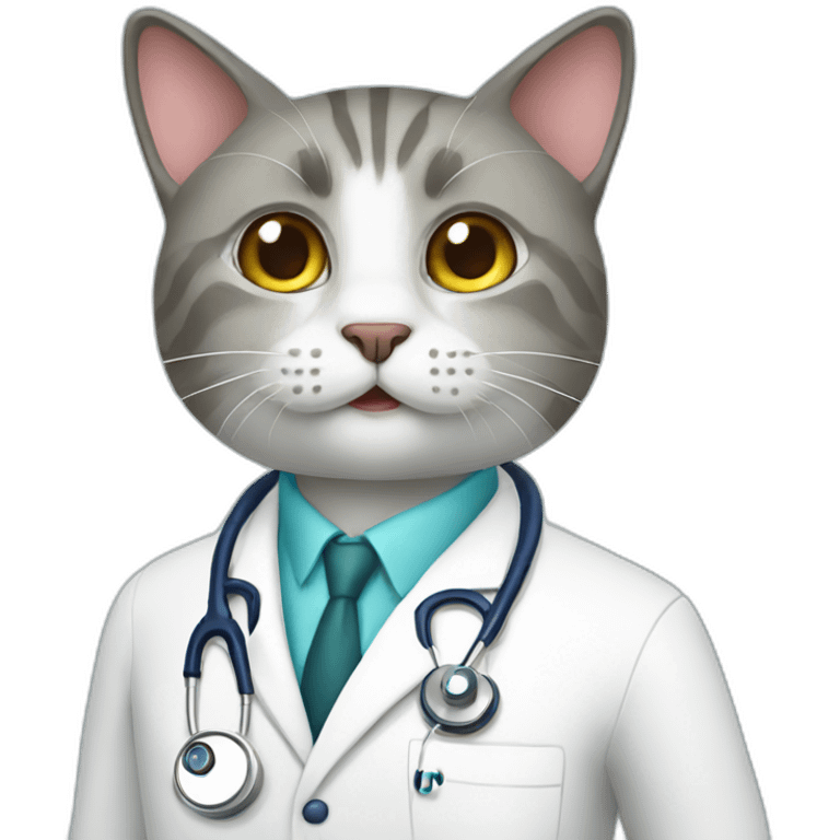 Cat doctor say hello emoji