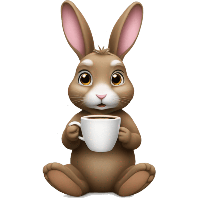 bunny drinking coffee emoji