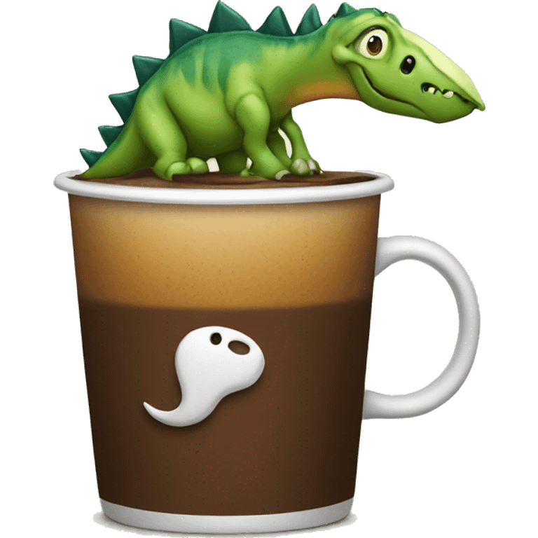 Dinosaur drink coffee emoji