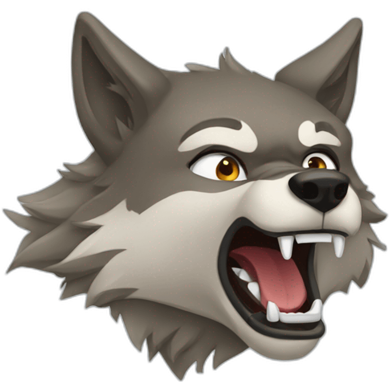 female wolf growling emoji