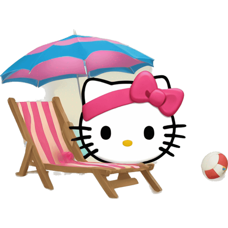 Beach hello kitty emoji