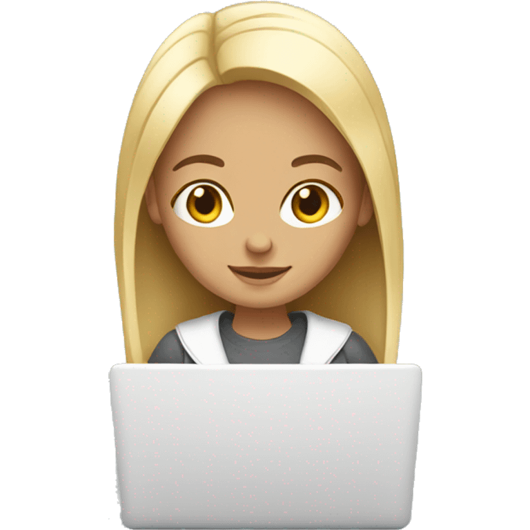 White laptop girl  emoji