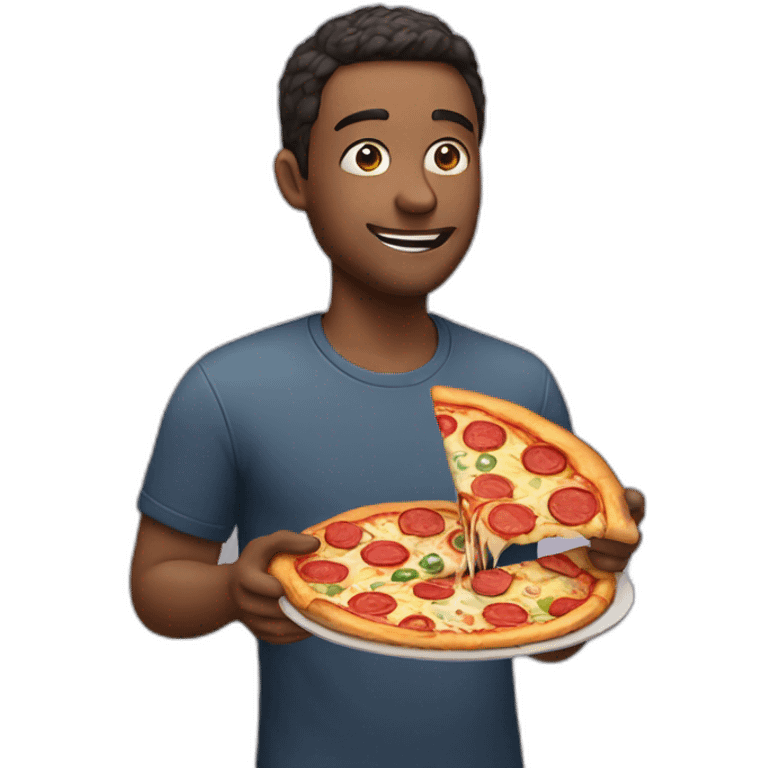 Man eating pizza  emoji