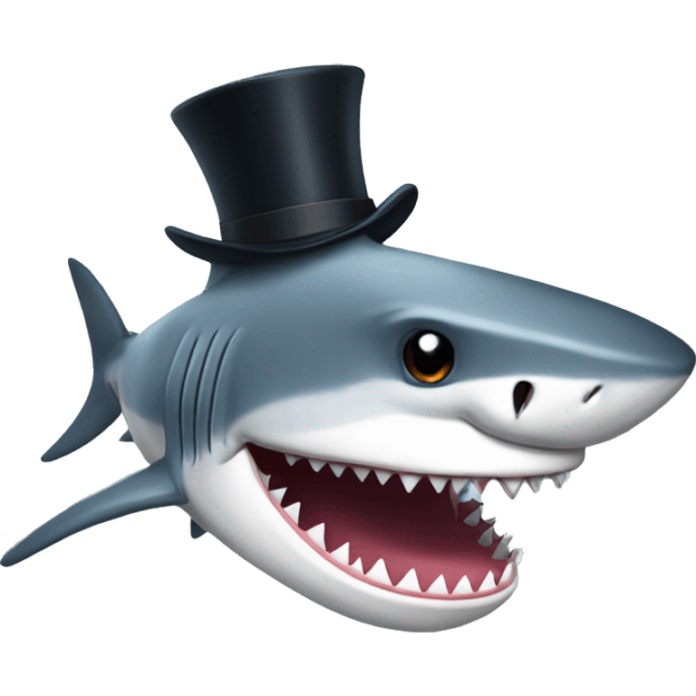 shark with tophat emoji