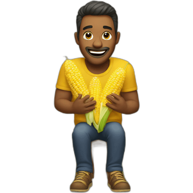 Man praising corn emoji