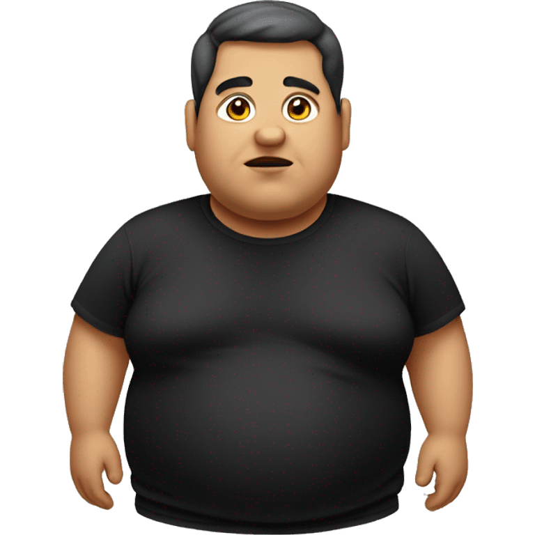 Obese man wearing black tshirt emoji