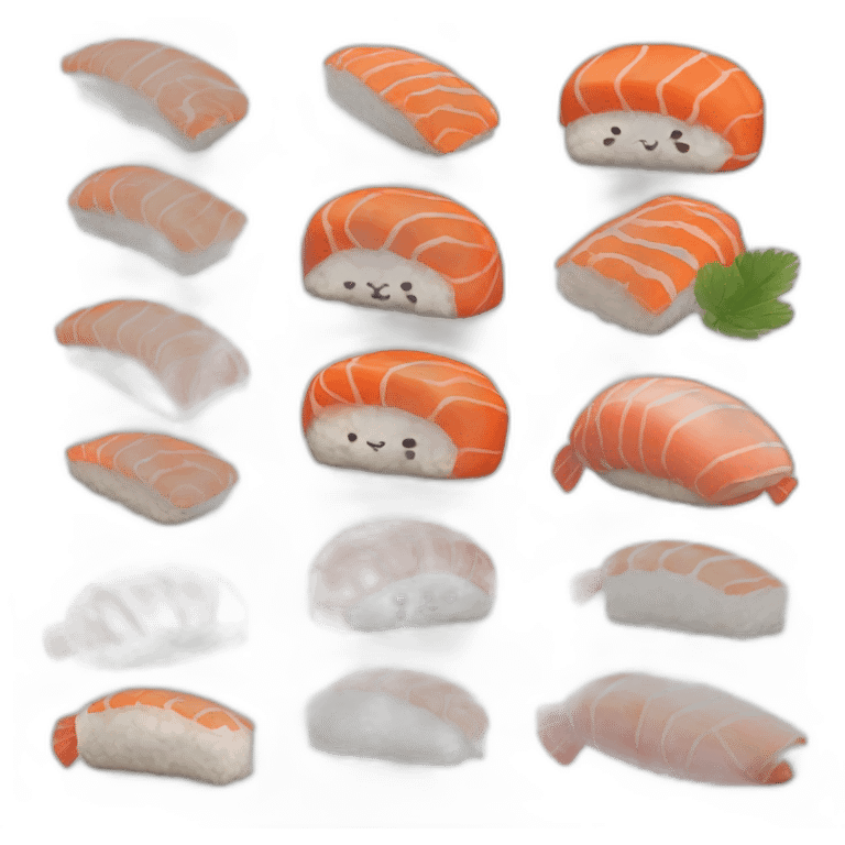 Samy chauve qui mange des sushis cuits au rat crever emoji