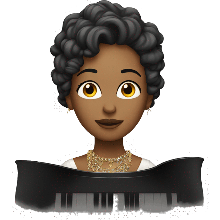 female singer piano emoji