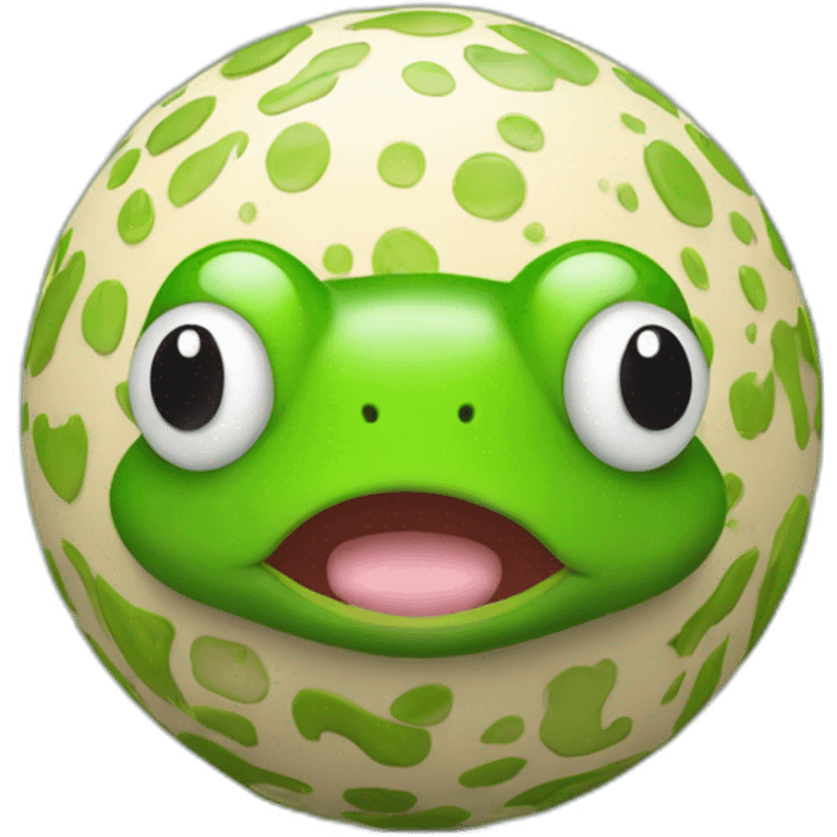 3d sphere with frog skin pattern texture emoji