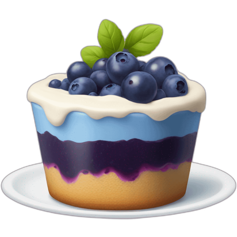 A blueberry pudding emoji