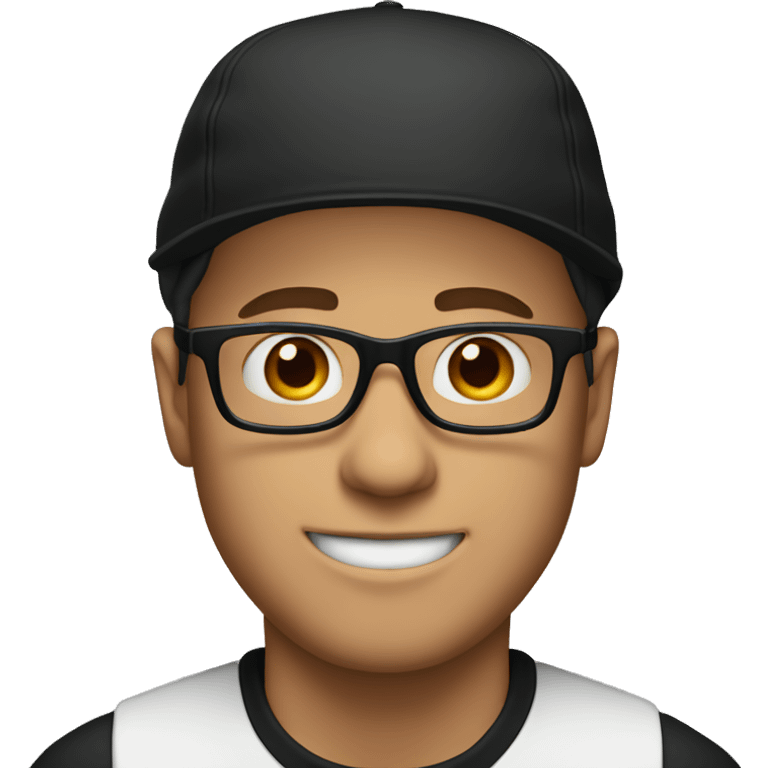 white guy with black cap and glasses and black earrings emoji