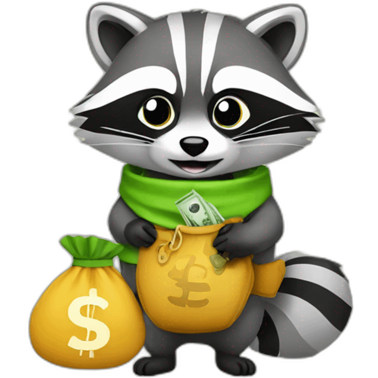 Raccoon with money bag emoji