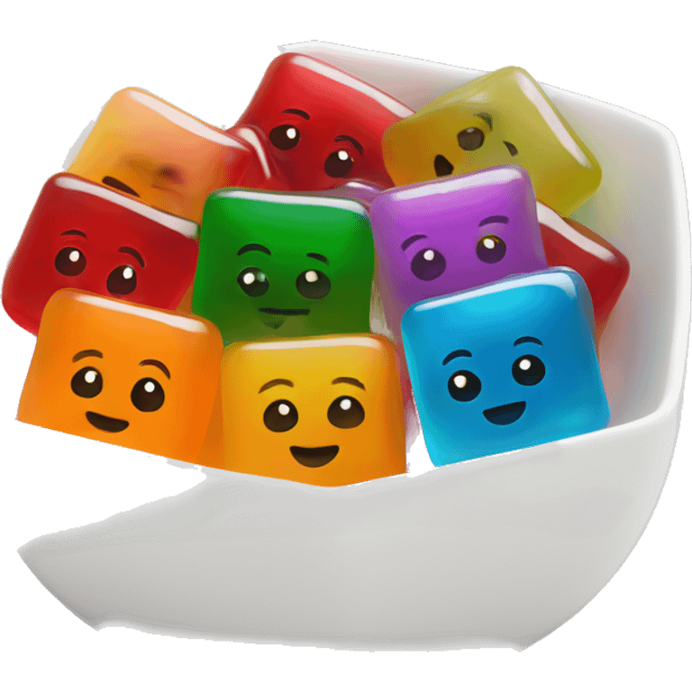 Jell-O squares in a white bowl emoji