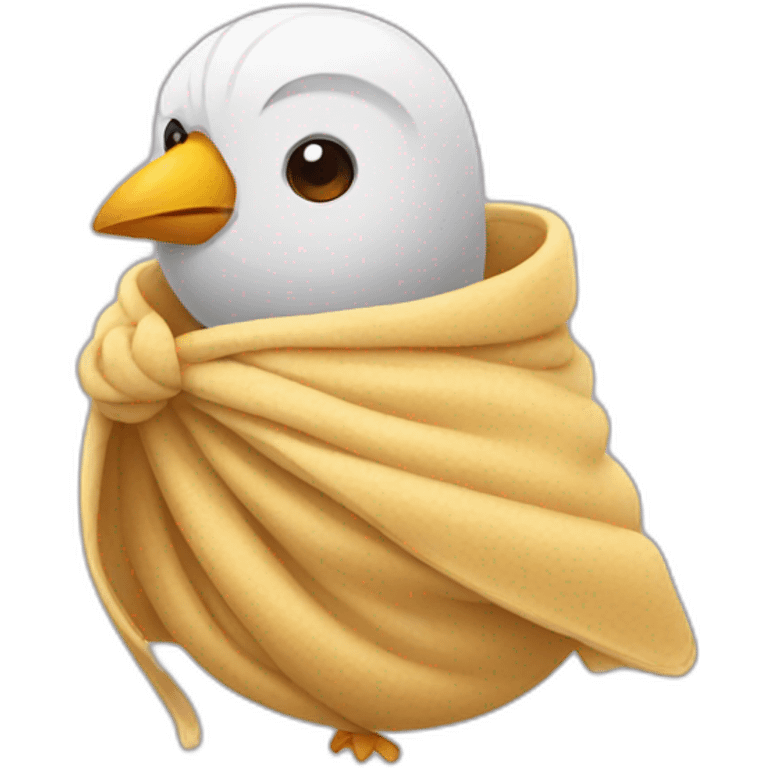 bird wrapped in blanket emoji