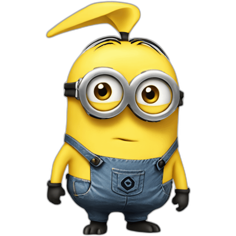 Minion with Pikachu ears and tail emoji