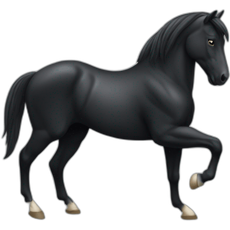 Cheval noir qui cabre emoji