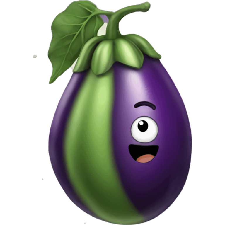 Eggplant on the moon emoji