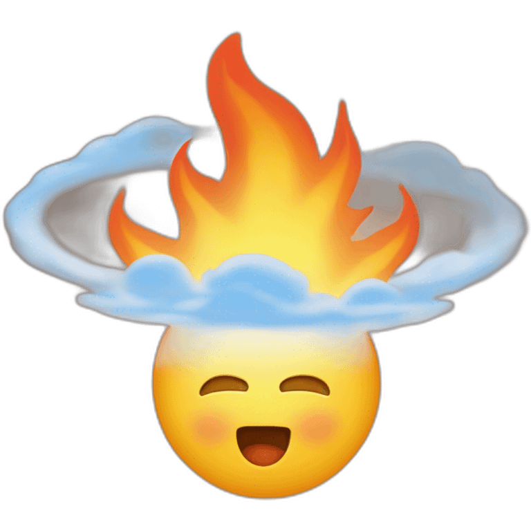 Météorite  ronde qui tombe du ciel avec du feu sur elle emoji