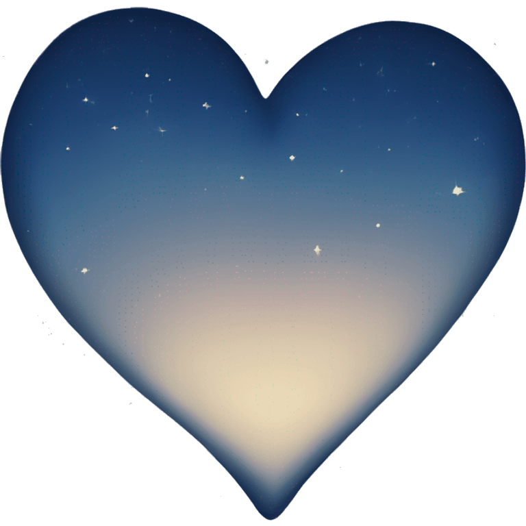 Dark blue heart with the night sky inside  emoji