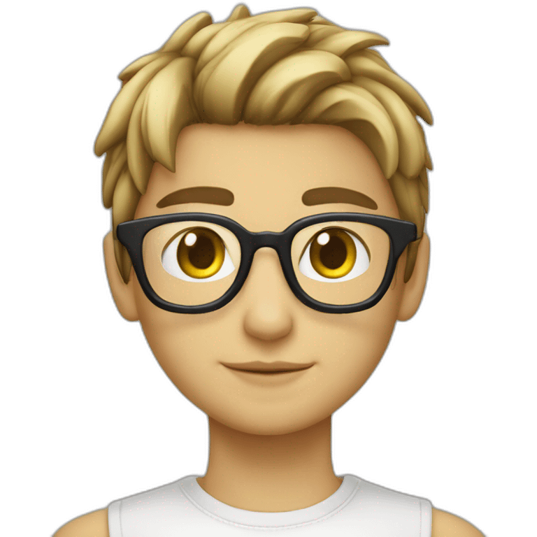 joven piel blanca gafas y gato emoji