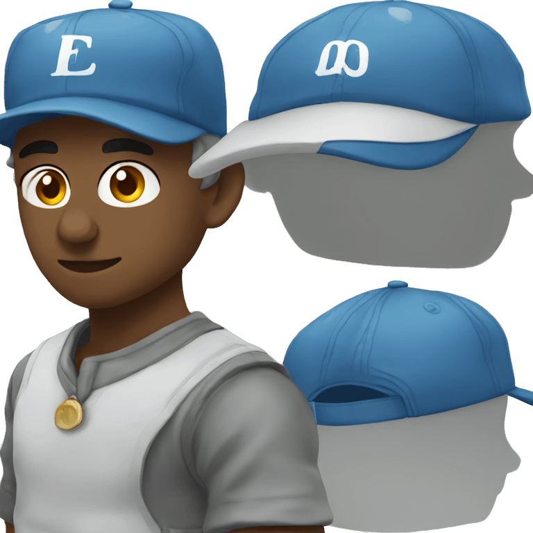 Blue fitted cap emoji