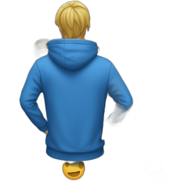 blue hoodie back side emoji