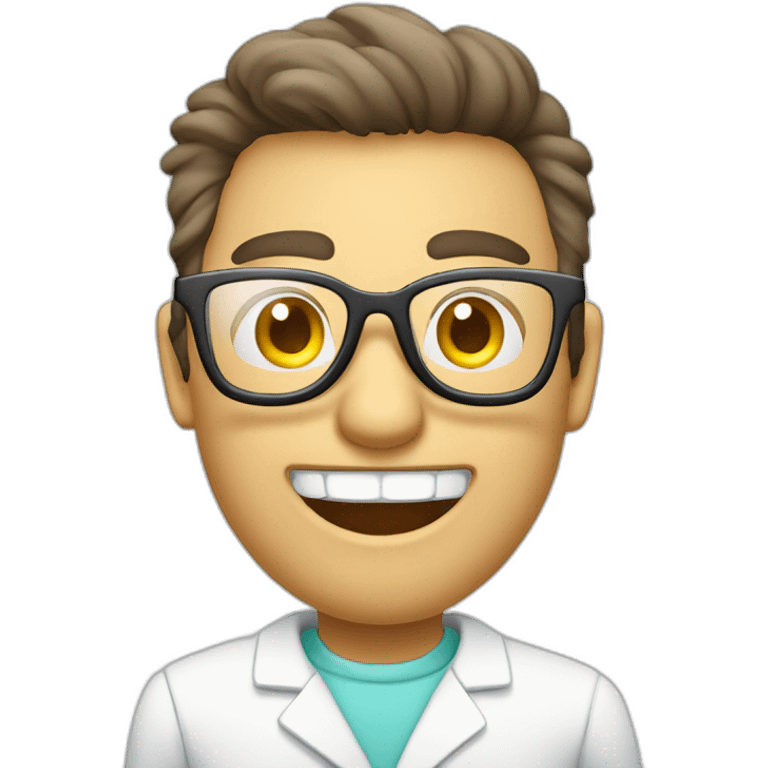 dentista branco careca e de oculos emoji