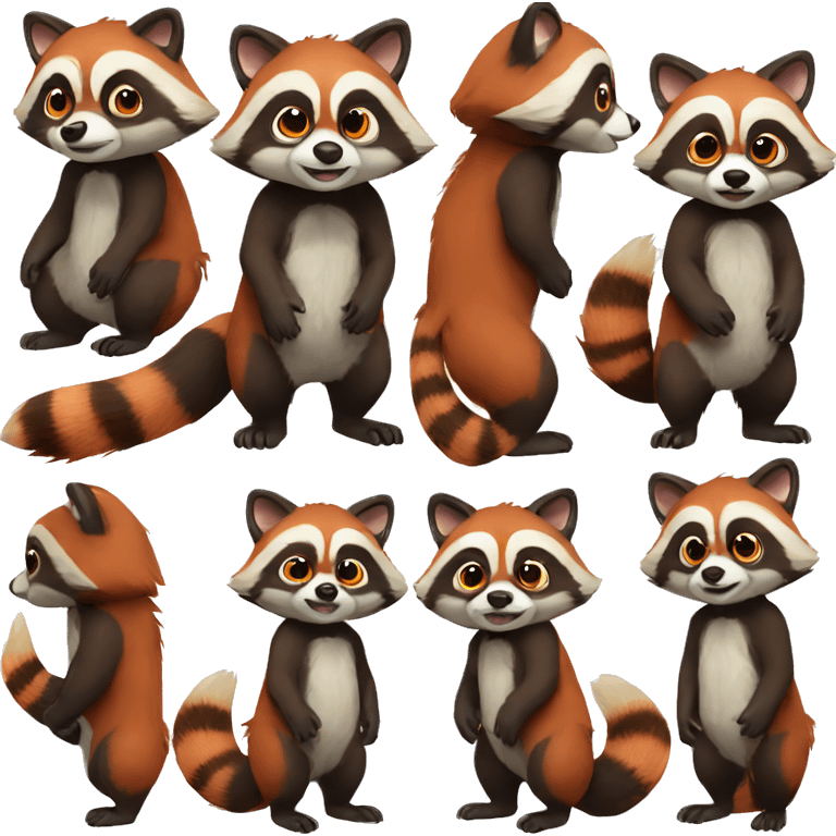 Raccoon Red Panda hybrid full body emoji