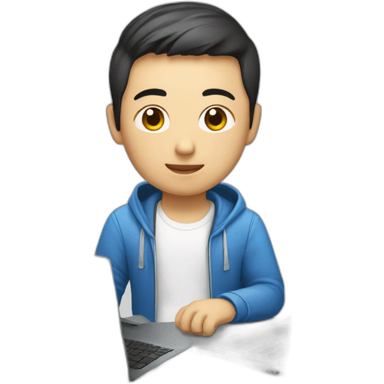 chinese boylish developer with laptop emoji