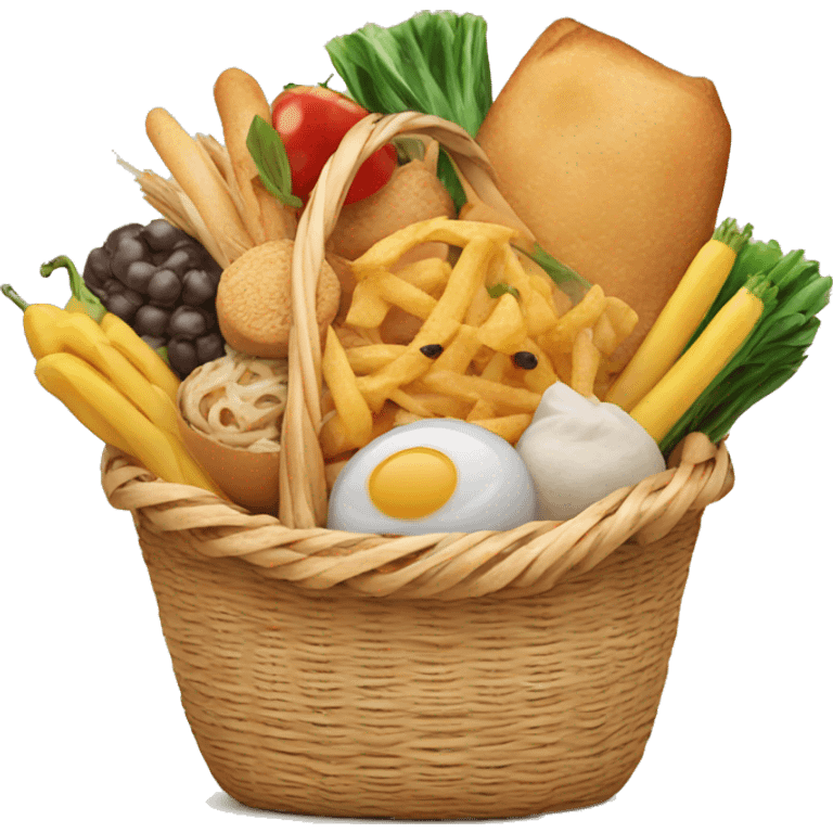 lots of food in basket emoji