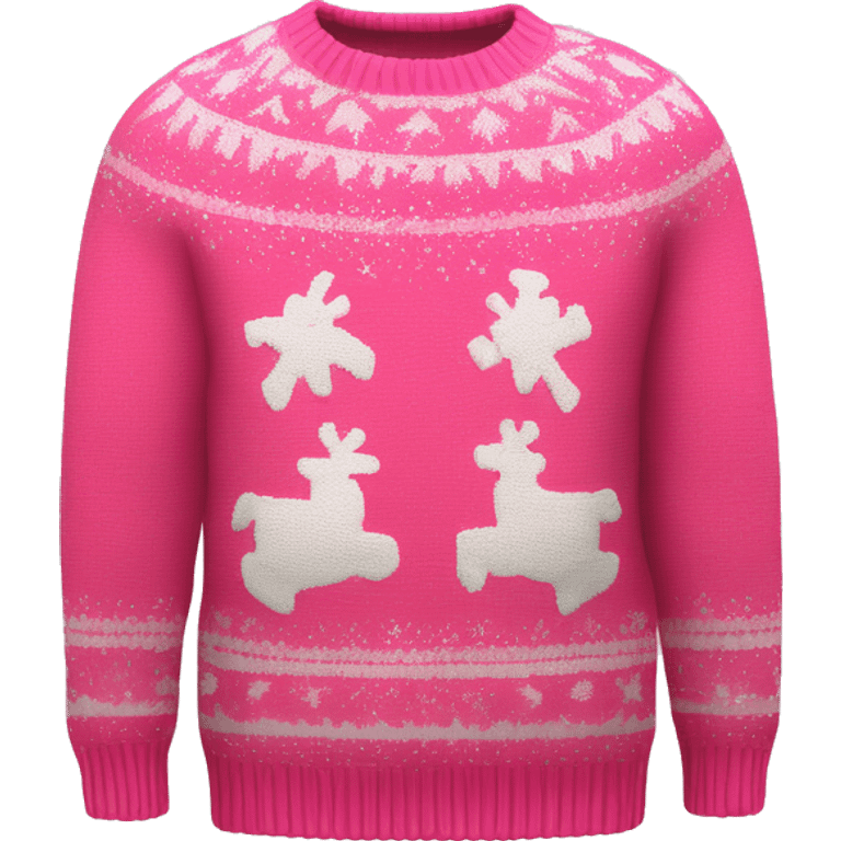 Realistic pink ugly Christmas sweater isolated full image  emoji