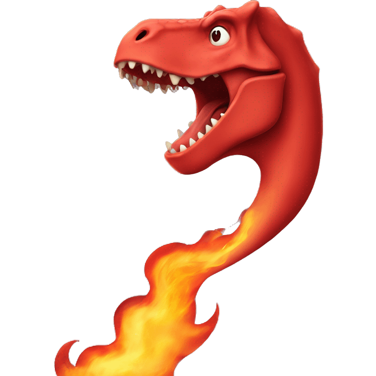 red dinosaur blowing fire emoji