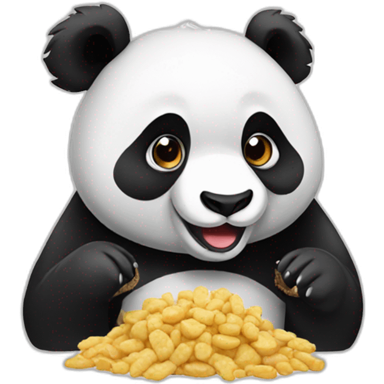 panda eating snacks emoji