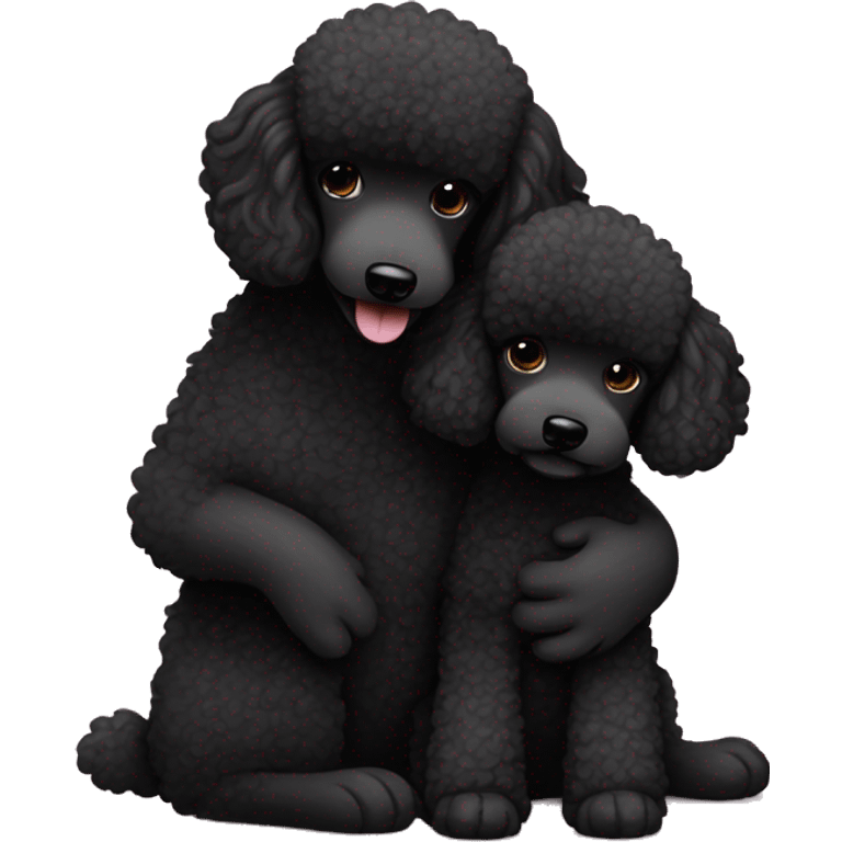 Black Poodle hug emoji