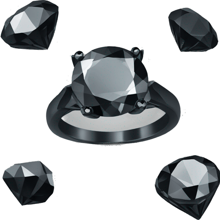 Black diamond engagement ring emoji