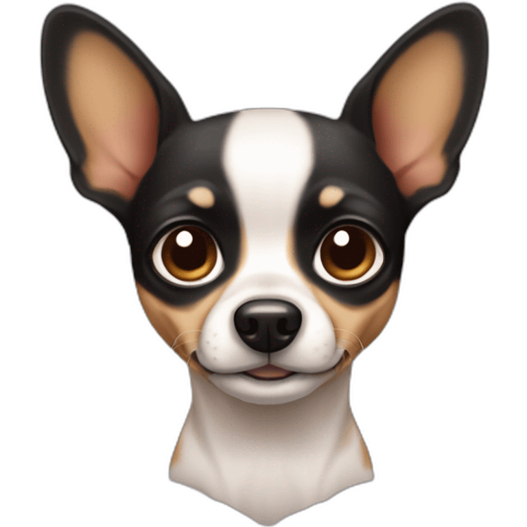 little dog pincher kinda chihuahua, with long face and with black skin color emoji