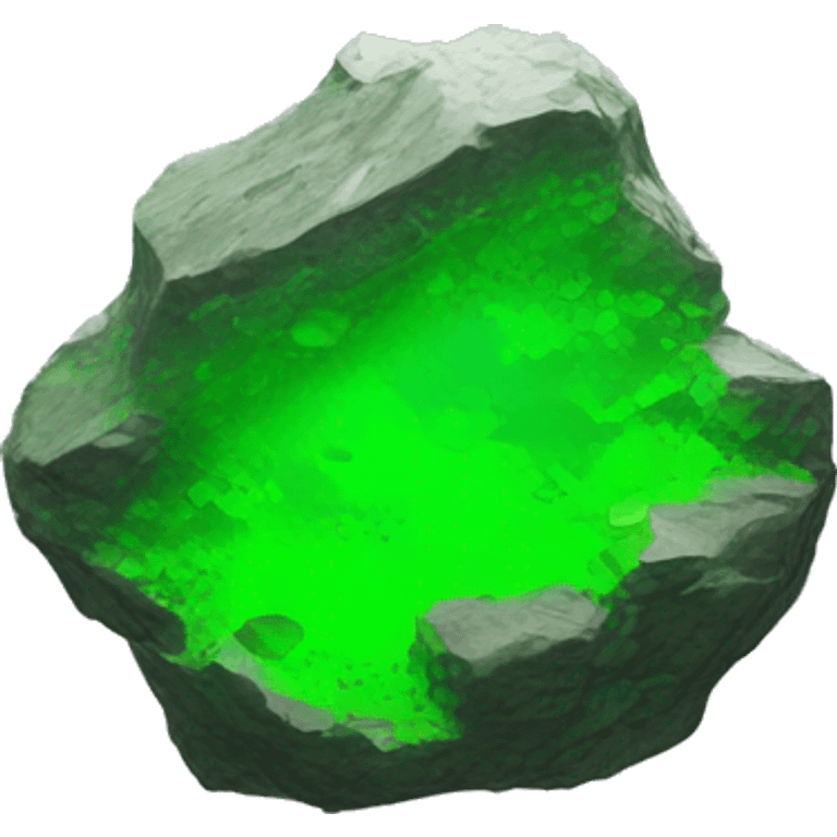 fluorescent green uranium-rock emoji