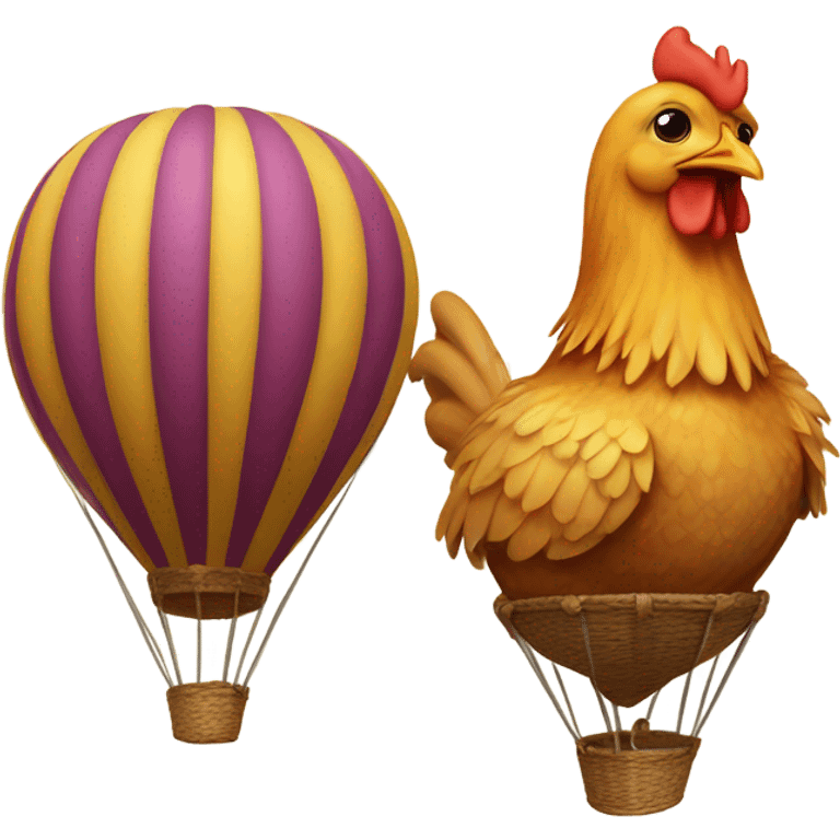 chicken in a hot air balloon emoji